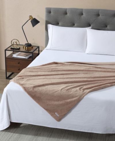 Kenneth Cole New York Solid Faux Fur Throw, 70" x 50"