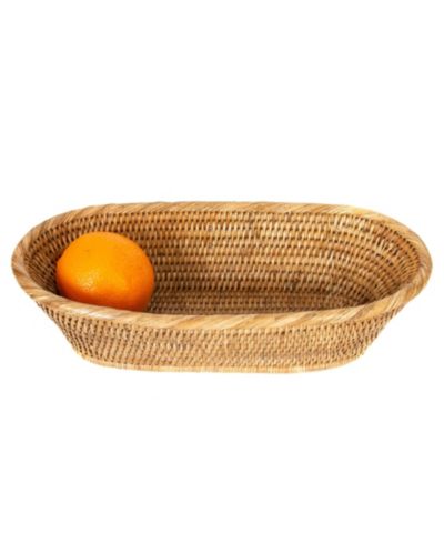 Плетеный овальный корзинный поднос из ротанга ручной работы