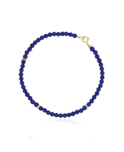 The Lovery Lapis Round Bead Bracelet