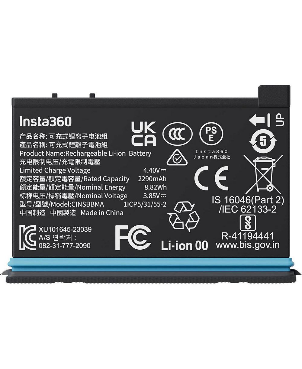 Insta360 Rechargeable 2290mAh Battery for X4 8K 360 Action Camera