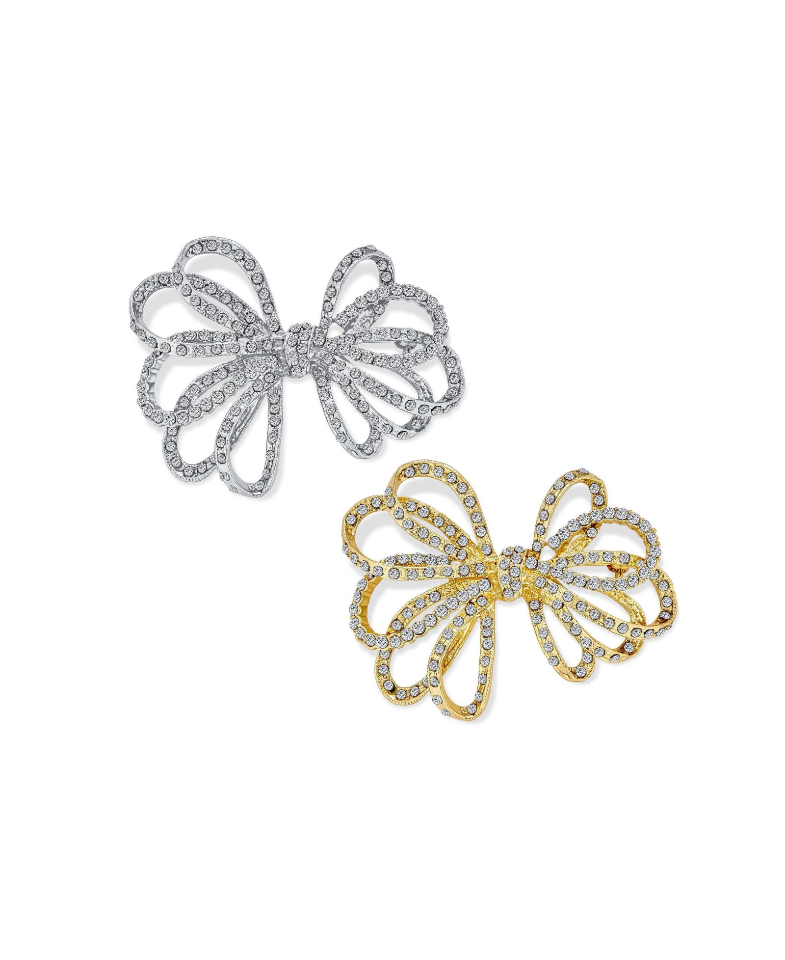 Брошь Bling Jewelry Holiday Crystal Bow Pin с напылением