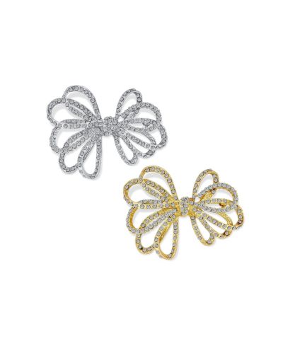 Брошь Bling Jewelry Holiday Crystal Bow Pin с напылением