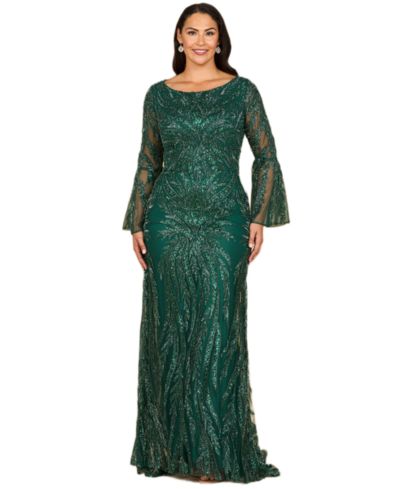 Женское платье Lara High Neck Beaded с рукавами-колоколами