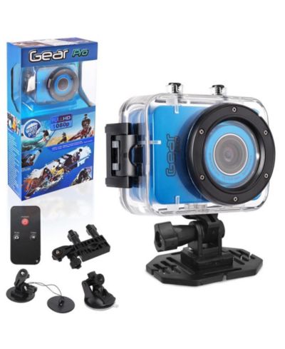 Pyle Sound экшн-камера Pro Sports с сенсорным экраном 2.4" 1080P 12MP и водонепроницаемым кейсом с беспроводным пультом управления