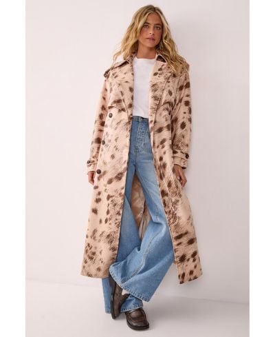 Женское кожаное пальто Nasty Gal с принтом под корову
