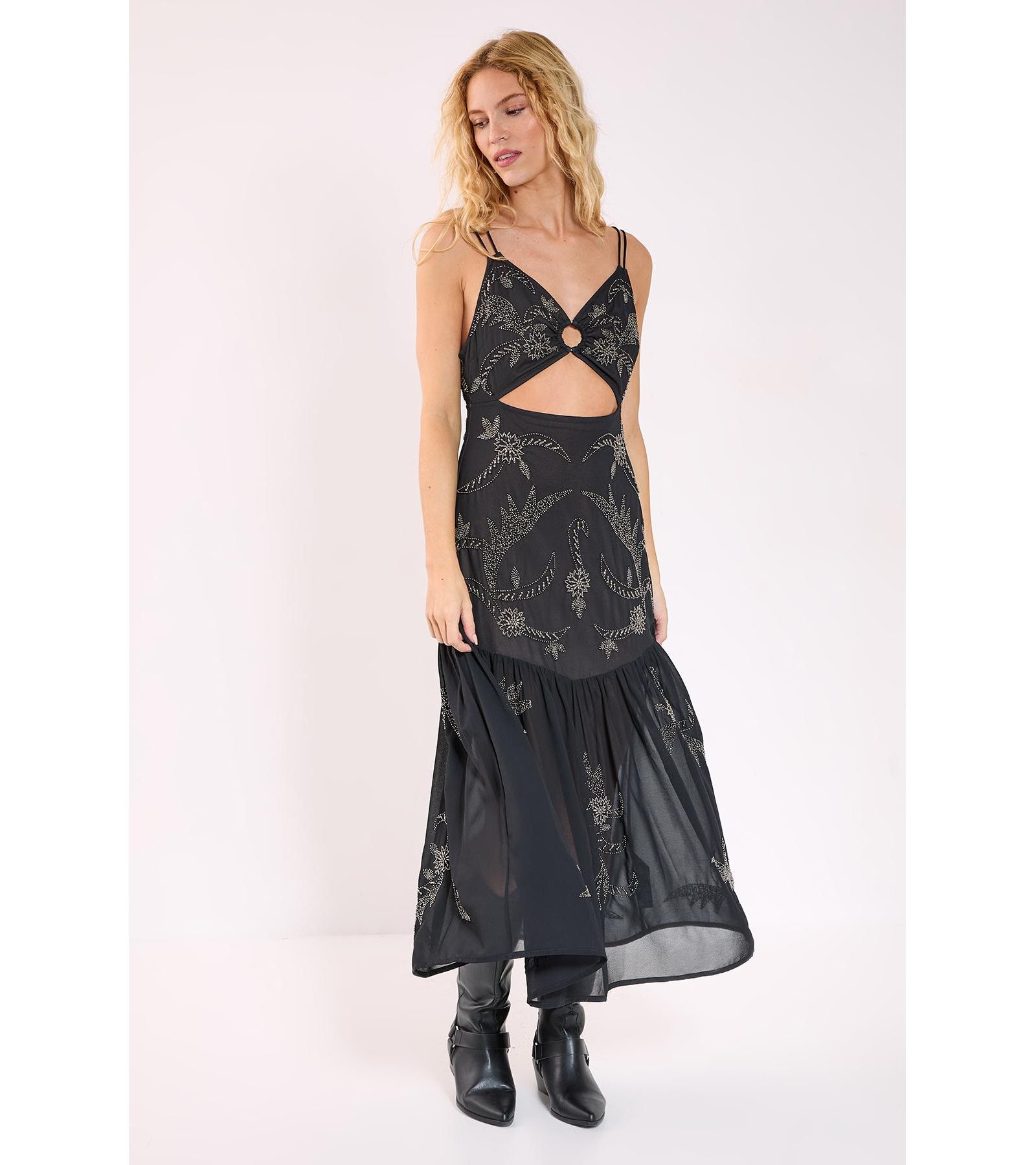Nasty Gal Ring Cut Out Volume Maxi Dress