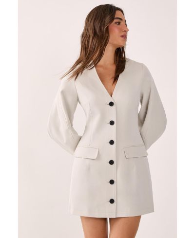 Nasty Gal Women's Button Through Mini Blazer Dress