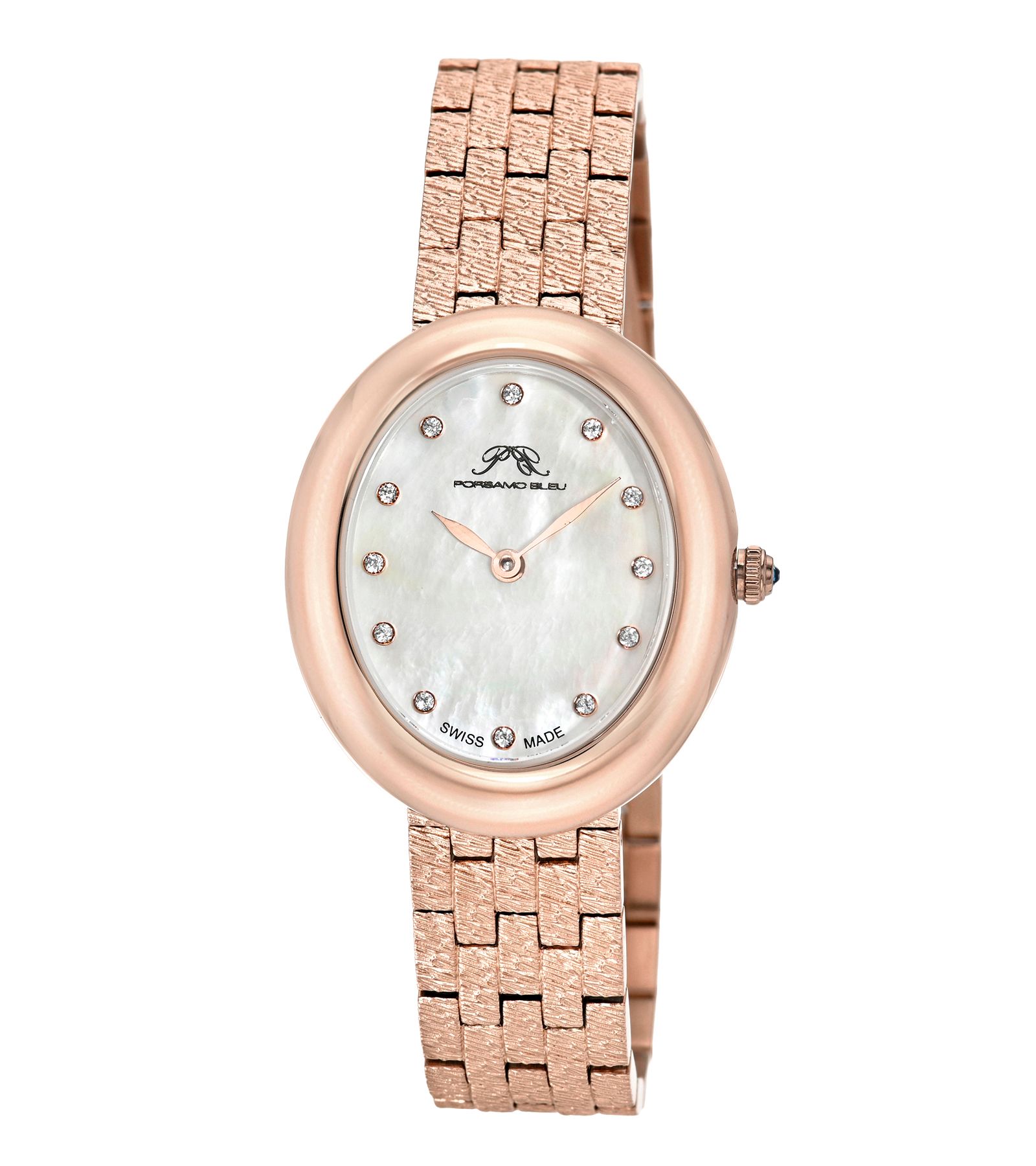 Porsamo Bleu женские часы Angelica Oval Rose Tone с перламутровым циферблатом 35 mm