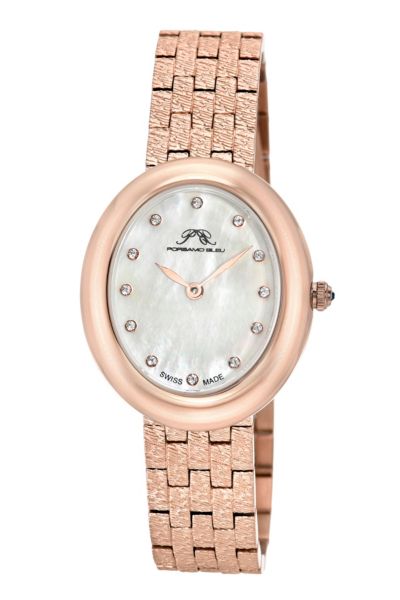 Porsamo Bleu женские часы Angelica Oval Rose Tone с перламутровым циферблатом 35 mm