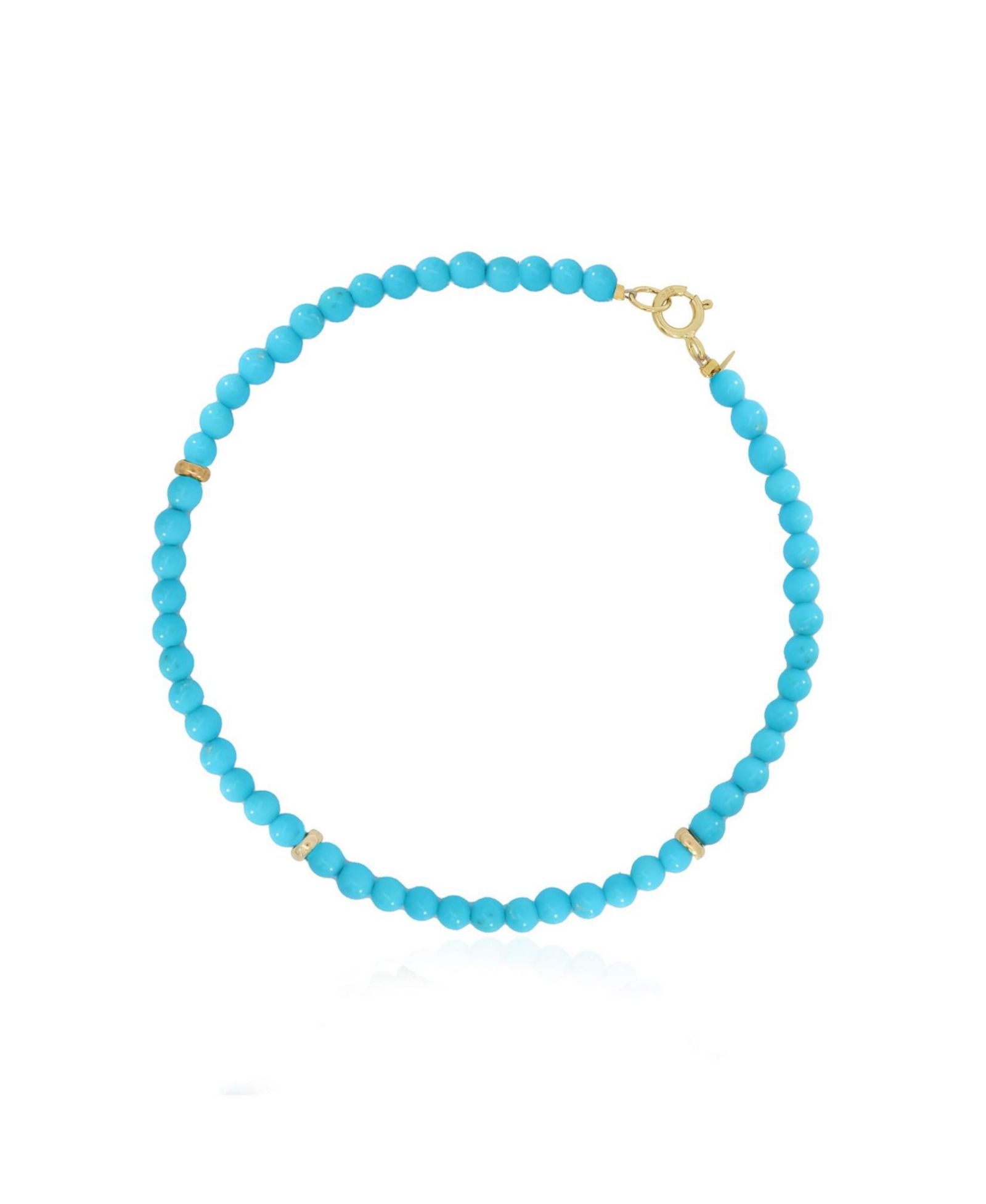 Браслет The Lovery Turquoise Round Bead 14K Gold
