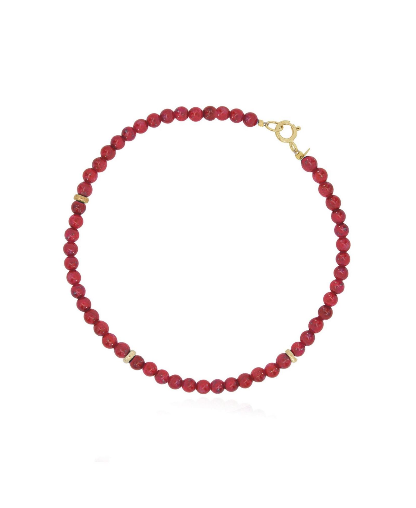 The Lovery Coral Round Bead Bracelet
