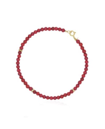 The Lovery Coral Round Bead Bracelet