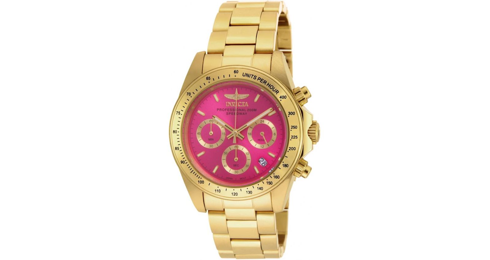 Женские часы Invicta 18255 Speedway Quartz Chronograph Hot Pink Dial