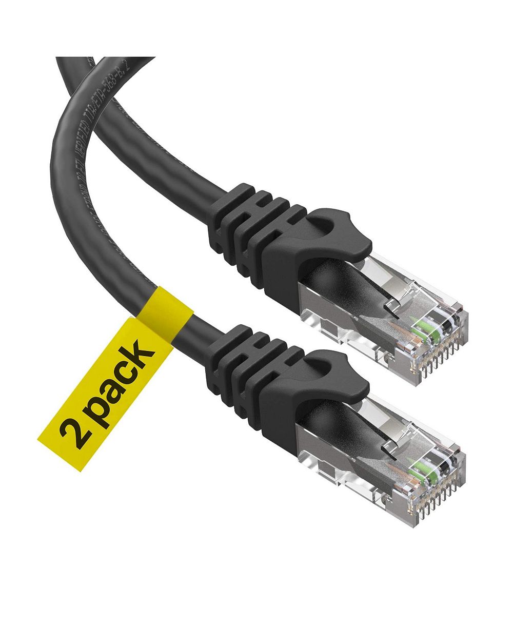 ULTRA CLARITY CABLES Ethernet-кабель CAT 6, комплект 2 шт., высокоскоростной сетевой патч-кабель LAN для роутера, модема, PS4, PS5