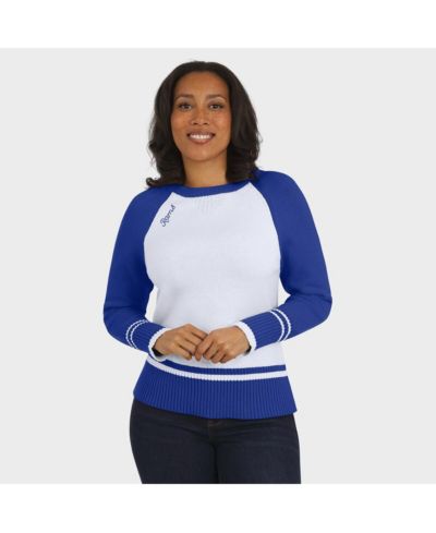 WEAR by Erin Andrews Женский свитер Los Angeles Rams Color Block Raglan, белый/королевский синий