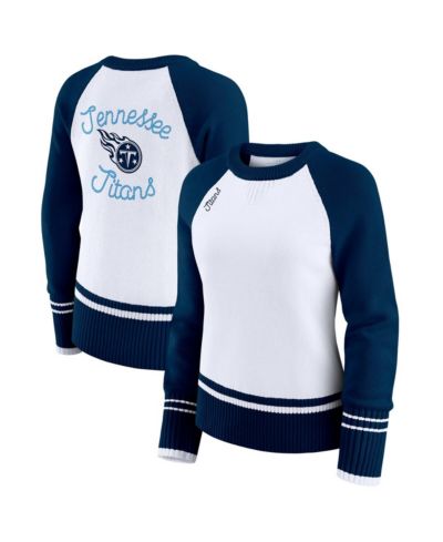 Женский свитер WEAR by Erin Andrews Tennessee Titans Color Block Raglan, белый/темно-синий