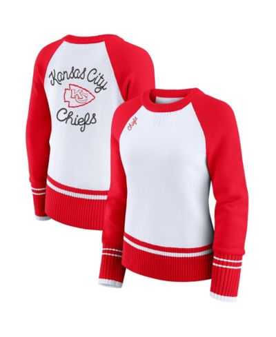 Женский джемпер WEAR by Erin Andrews White/Red Kansas City Chiefs Color Block Raglan