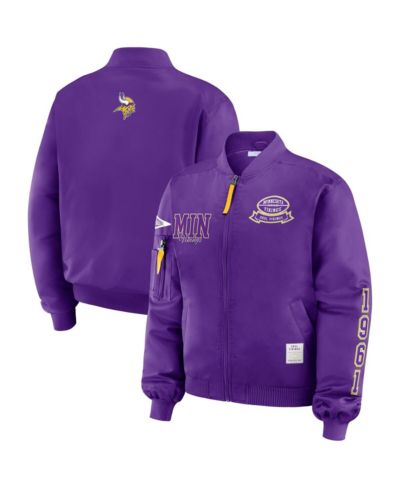 Женская бомбер-куртка WEAR by Erin Andrews Purple Minnesota Vikings Patch Full-Zip