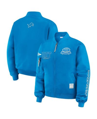 Женская бомбер-куртка WEAR by Erin Andrews Detroit Lions с застежкой-молнией, синяя