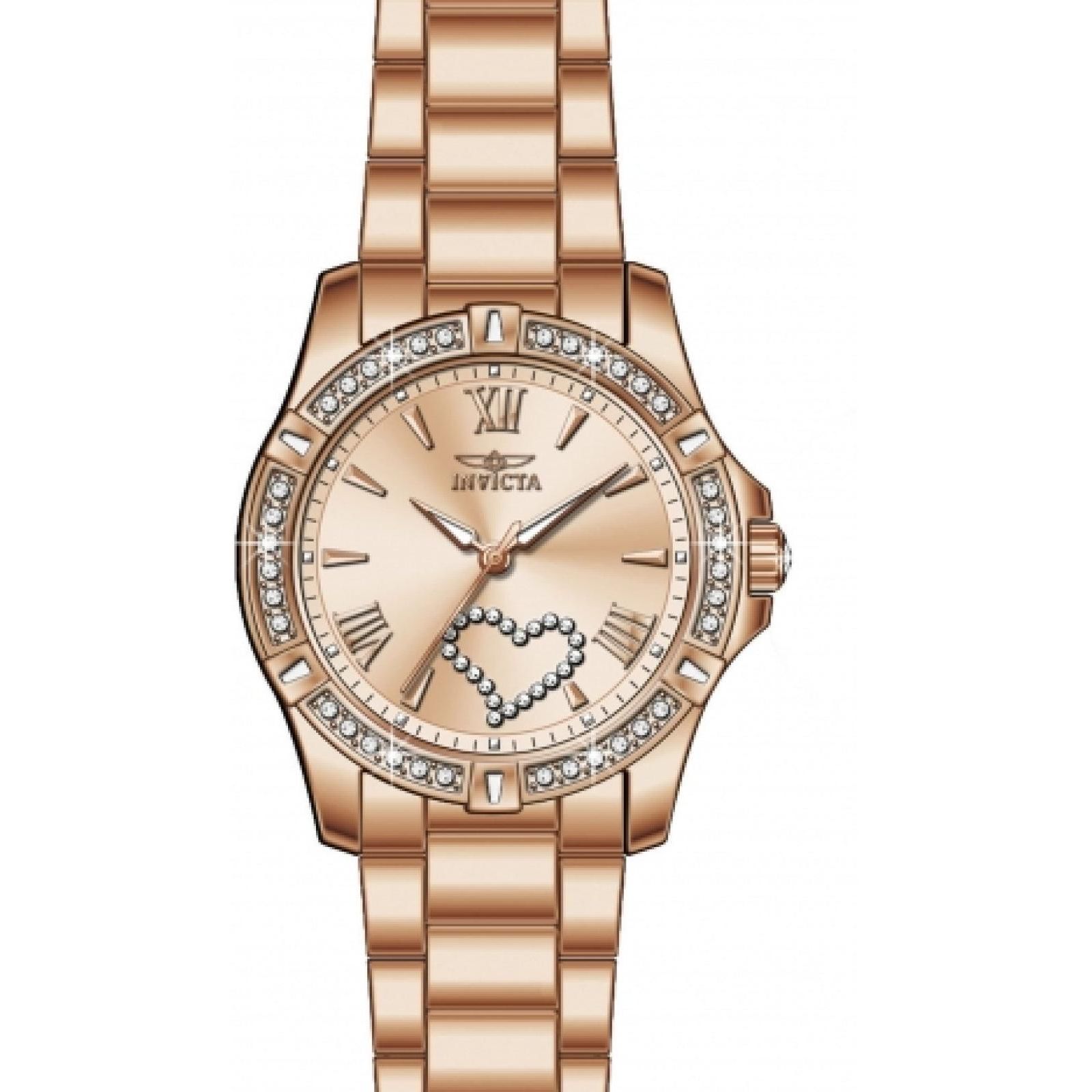 Invicta Women's 49843 Angel Quartz 2 Hand Rose Gold Dial Watch