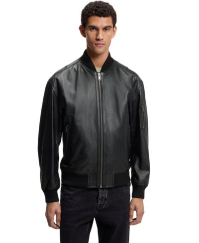 BOSS by Hugo Boss Men's Leather Bomber Jacket