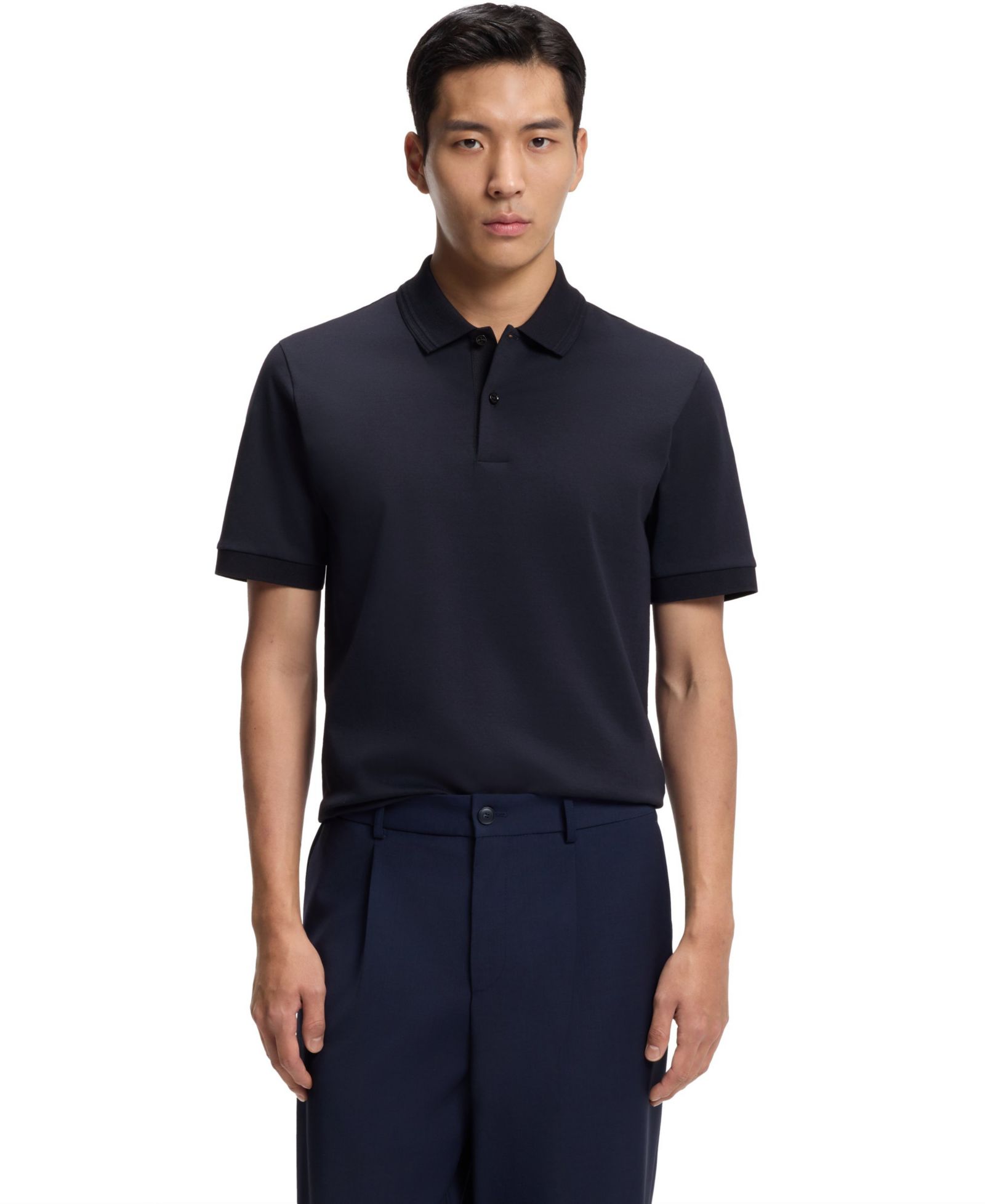 BOSS by Hugo Boss Men's Monogram Under Placket Cotton-Blend Polo Shirt