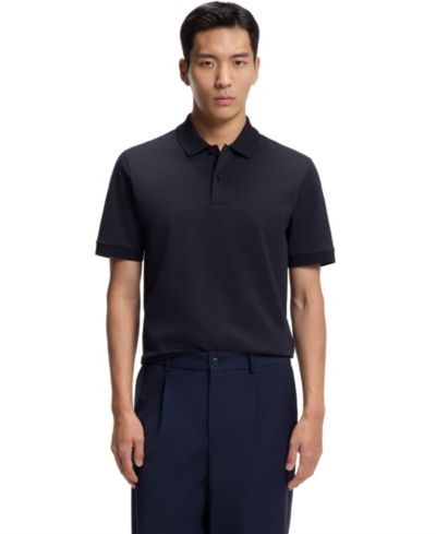 Мужская рубашка-поло BOSS by Hugo Boss Monogram Under Placket Cotton-Blend
