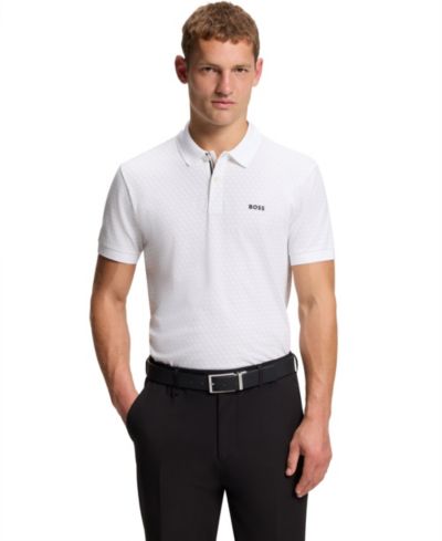 Мужская рубашка-поло Hugo Boss Printed Pattern Cotton-Pique