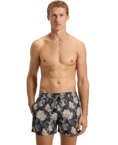 BOSS by Hugo Boss Men's Logo Detail Floral-Print Swim Shorts