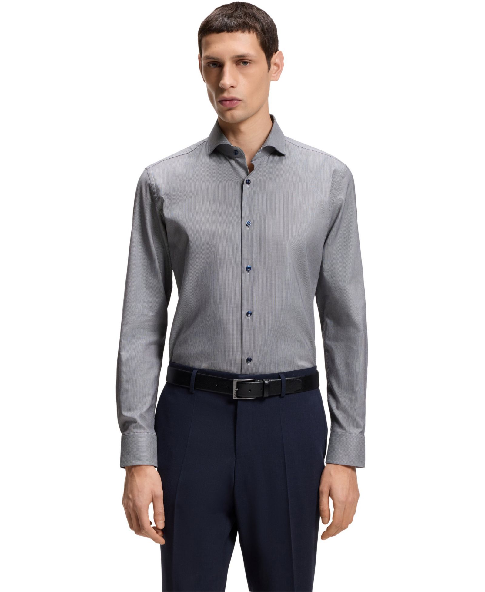 BOSS by Hugo Boss Men's Stretch Cotton Structured Slim-Fit Dress Shirt