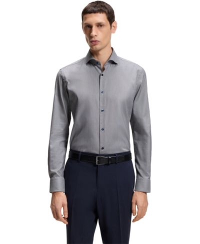 Мужская рубашка BOSS Slim-Fit из хлопка с добавлением эластана