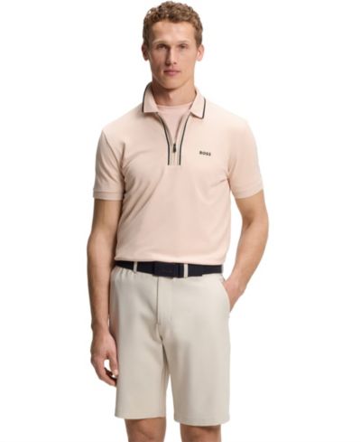Мужская рубашка-поло BOSS Hugo Boss Slim-Fit из хлопка с эффектом stretch