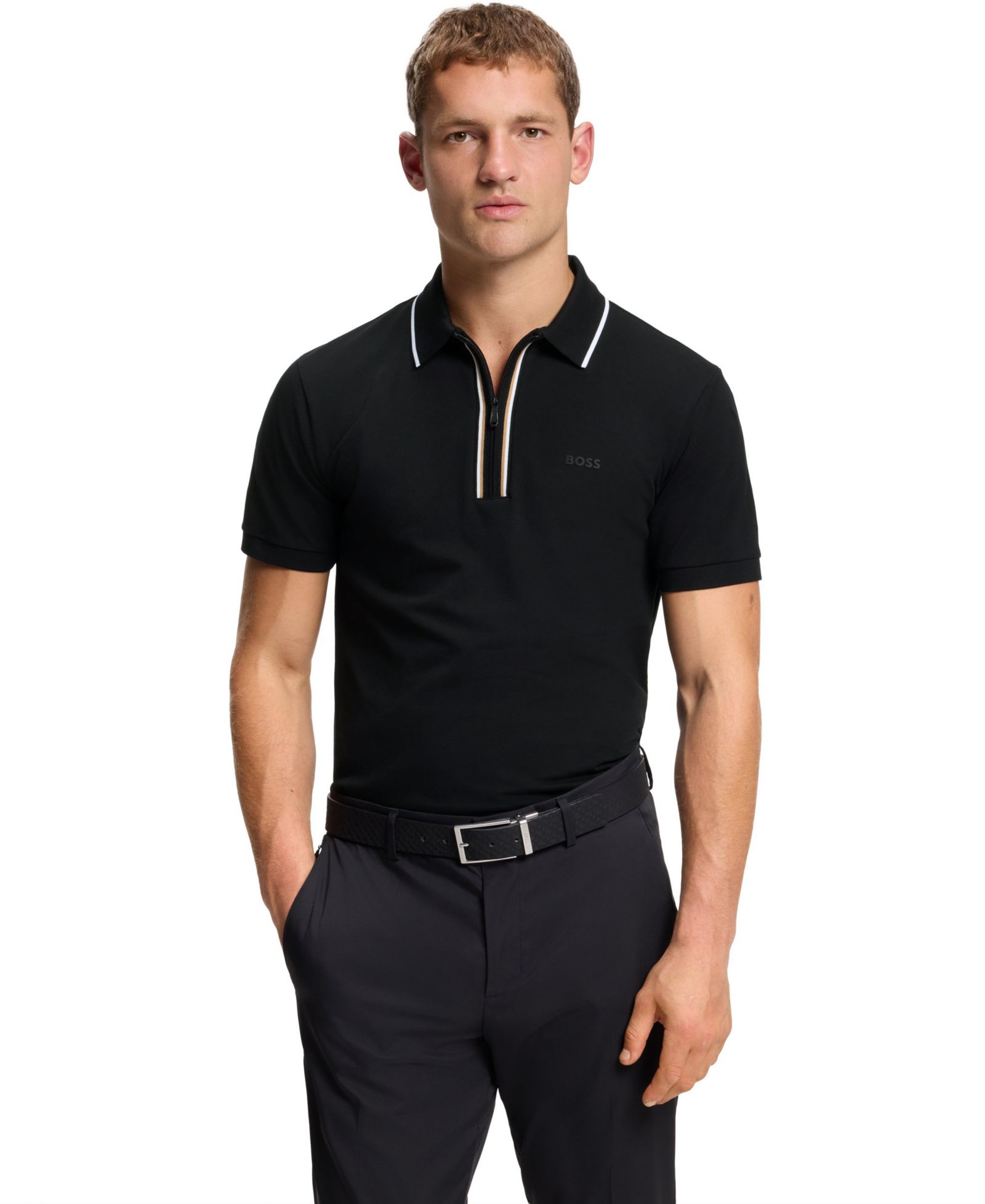 BOSS by Hugo Boss Мужская рубашка поло Slim-Fit из эластичного хлопка с влагоотводящим эффектом