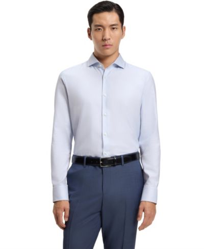 Мужская классическая рубашка BOSS by Hugo Boss из хлопкового твила Slim-Fit