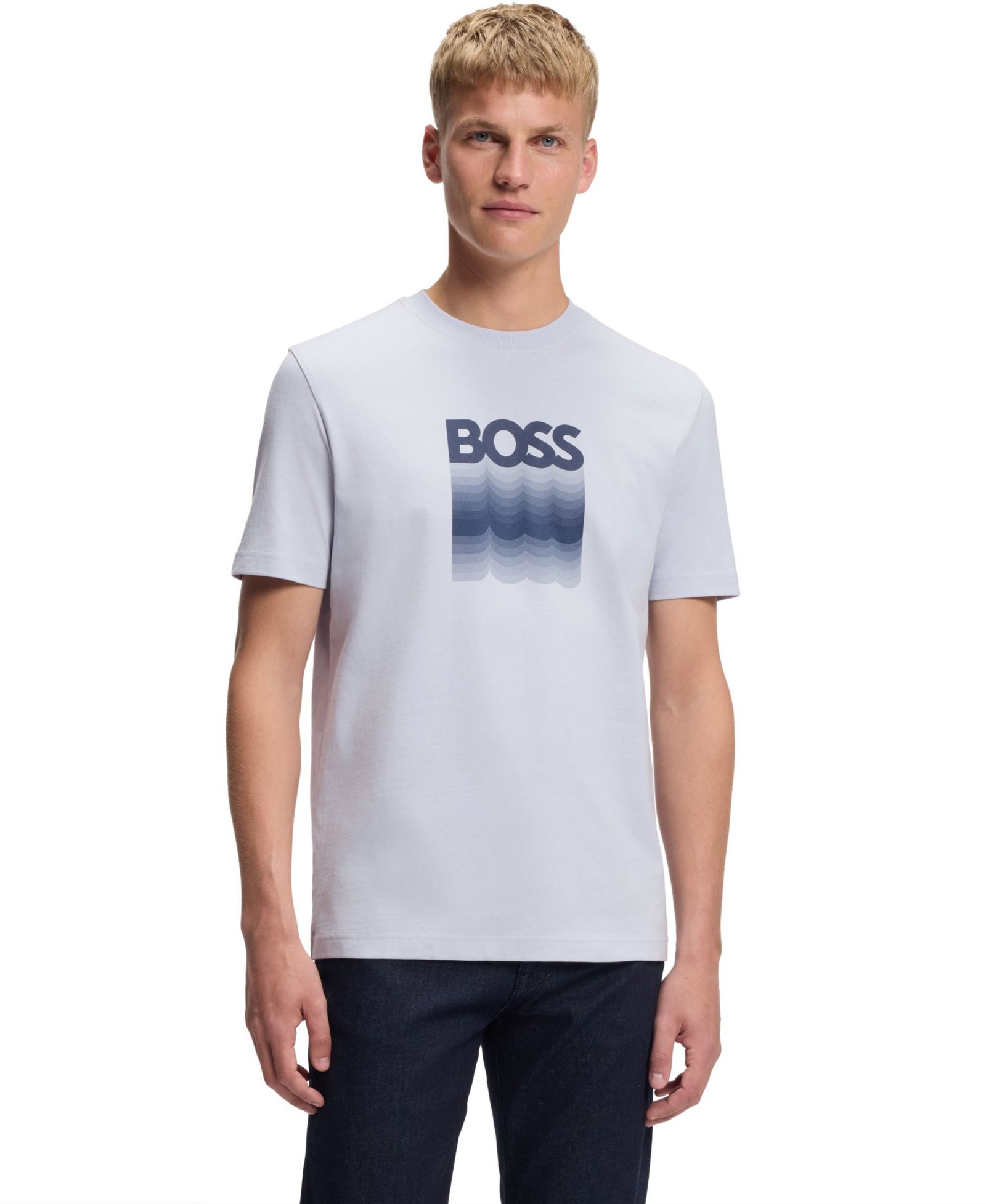 Мужская футболка Hugo Boss с логотипом из хлопкового джерси