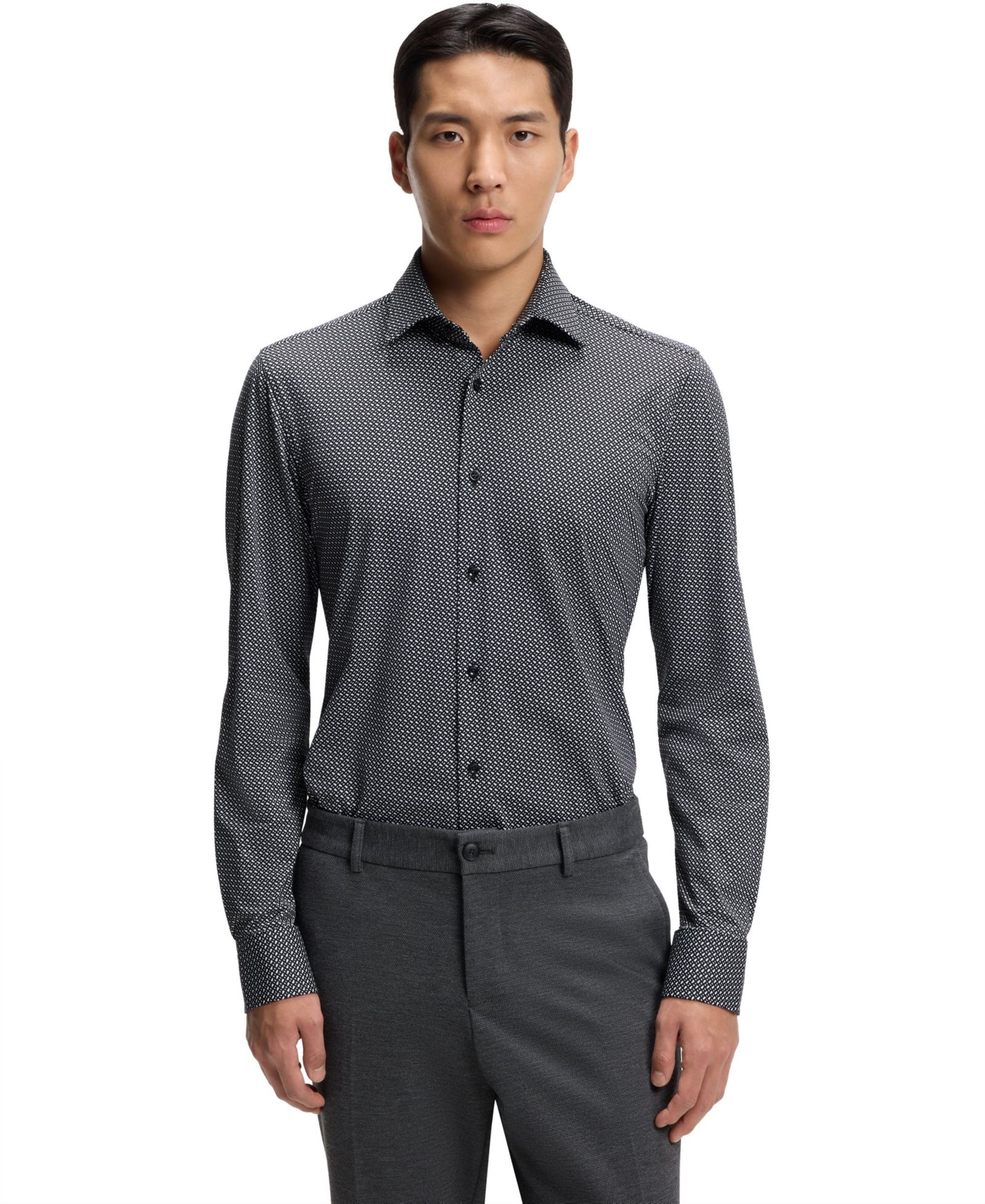 BOSS by Hugo Boss Men's Performance-Stretch Fabric Slim-Fit Dress Shirt