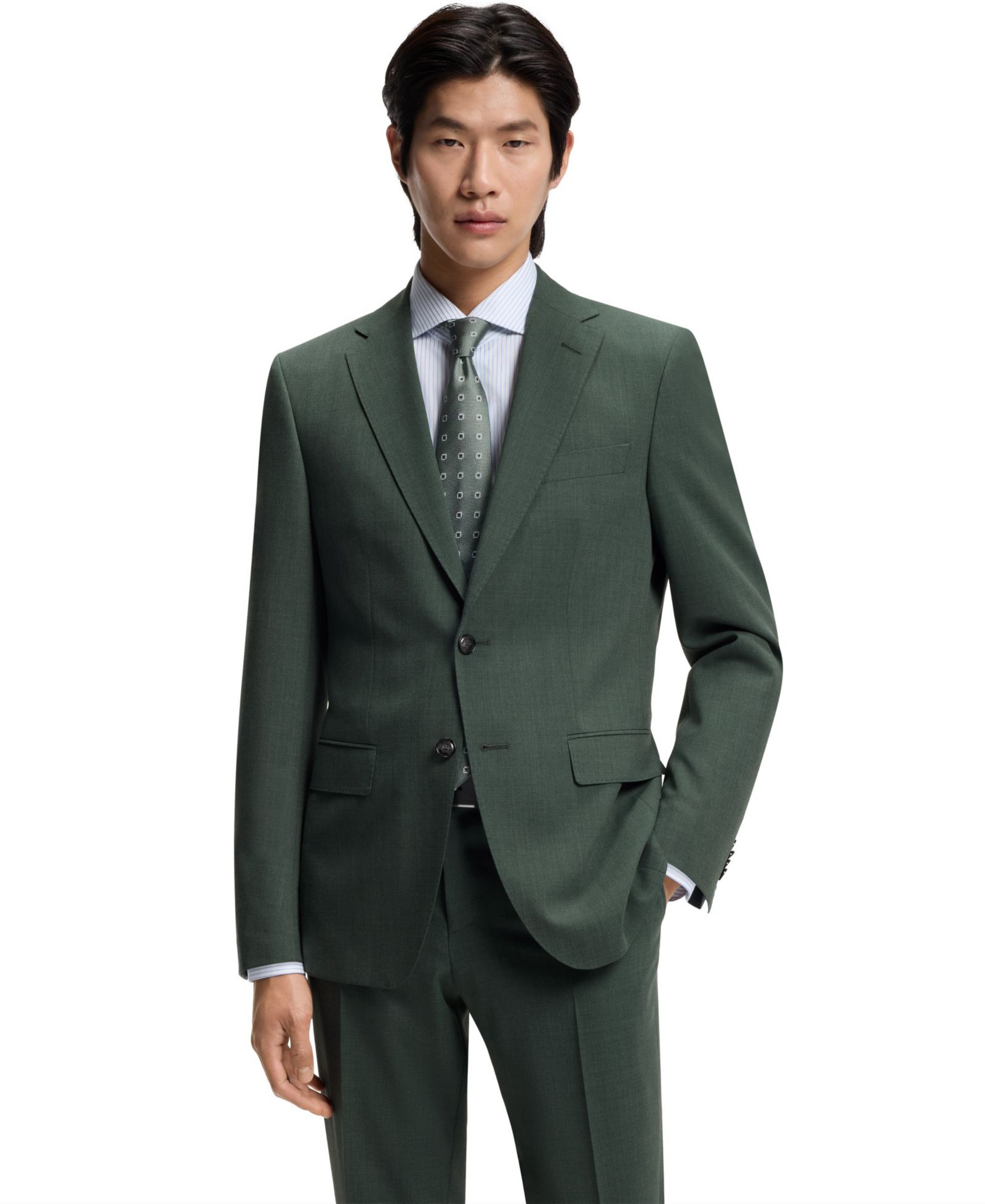BOSS by Hugo Boss Мужской приталенный блейзер из эластичной ткани, пригодной для стирки
