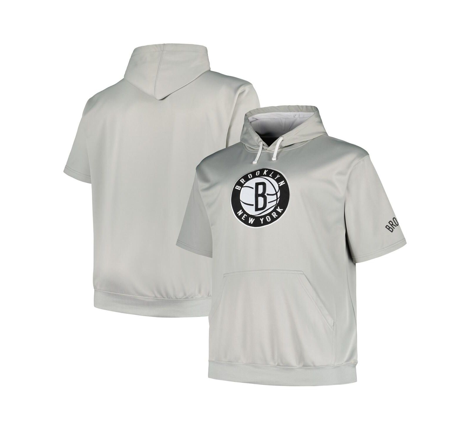 Мужское худи Fanatics Brooklyn Nets Big & Tall Logo, серебристое