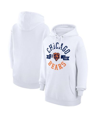 G-III 4Her by Carl Banks Women's White Chicago Bears City Graphic Team Fleece Pullover Hoodie