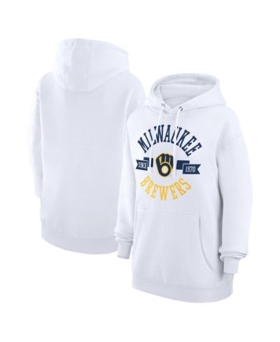 Женская толстовка-худи G-III 4Her by Carl Banks White Milwaukee Brewers City Graphic Pullover
