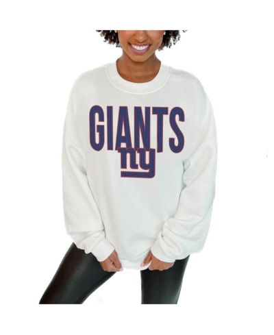 Gameday Couture Женская объемная толстовка New York Giants Just Go with It с длинным рукавом и круглым вырезом, белая