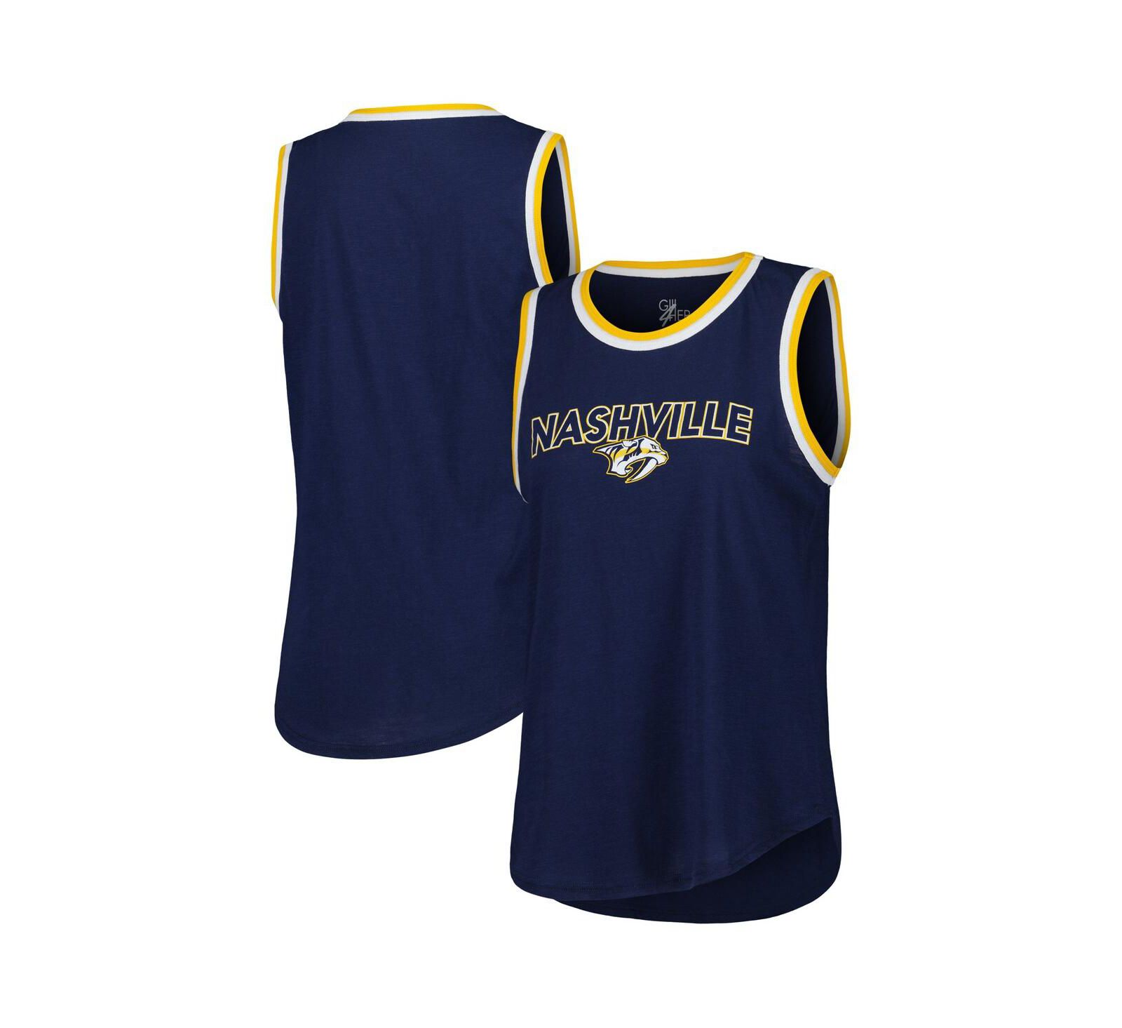 Женский топ G-III 4Her by Carl Banks Navy Nashville Predators Strategy Tank Top