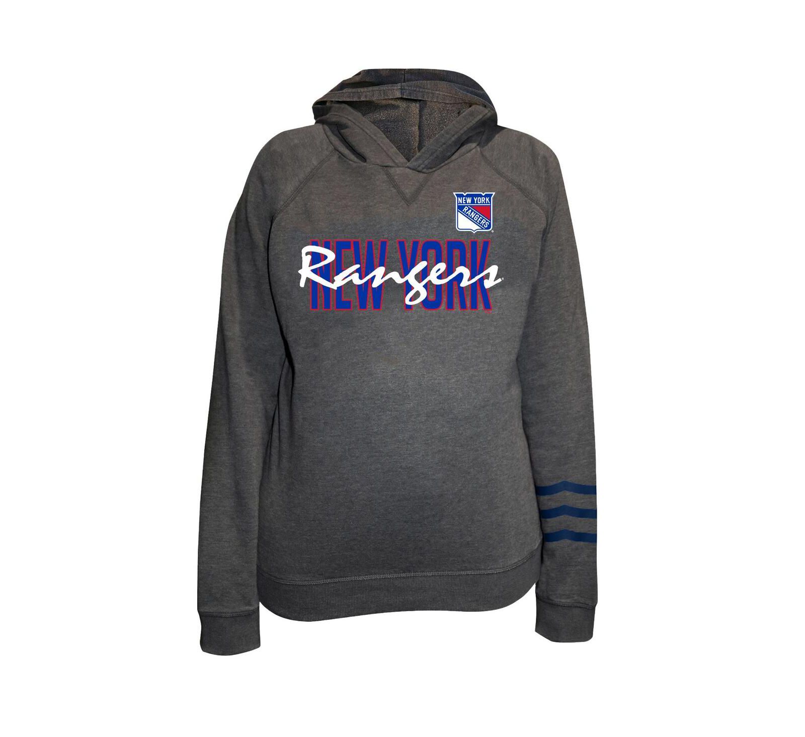 Fanatics Женский легкий флисовый худи-раглан Plus Size Charcoal New York Rangers
