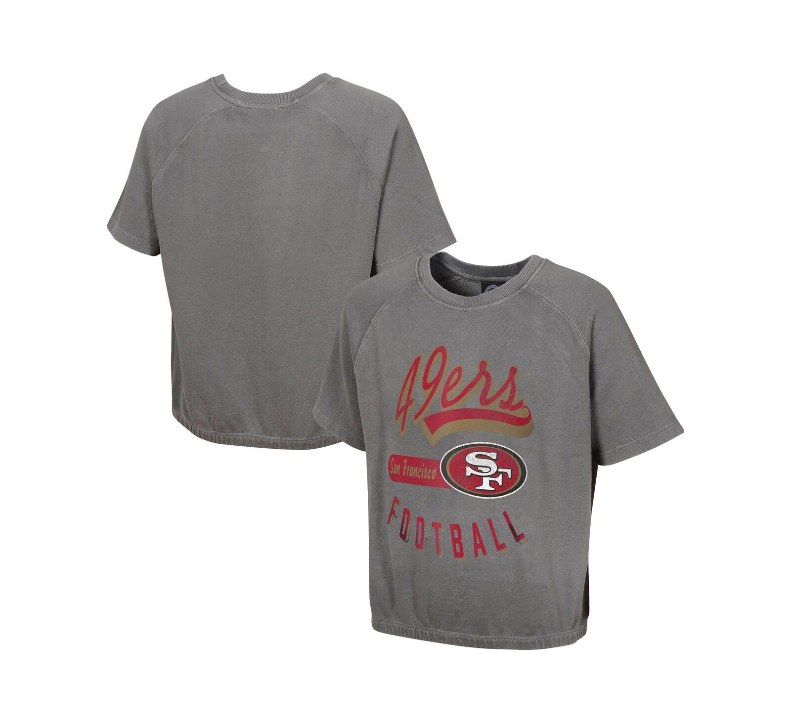 Outerstuff Women's Gray San Francisco 49ers Mineral Wash Short Sleeve Top