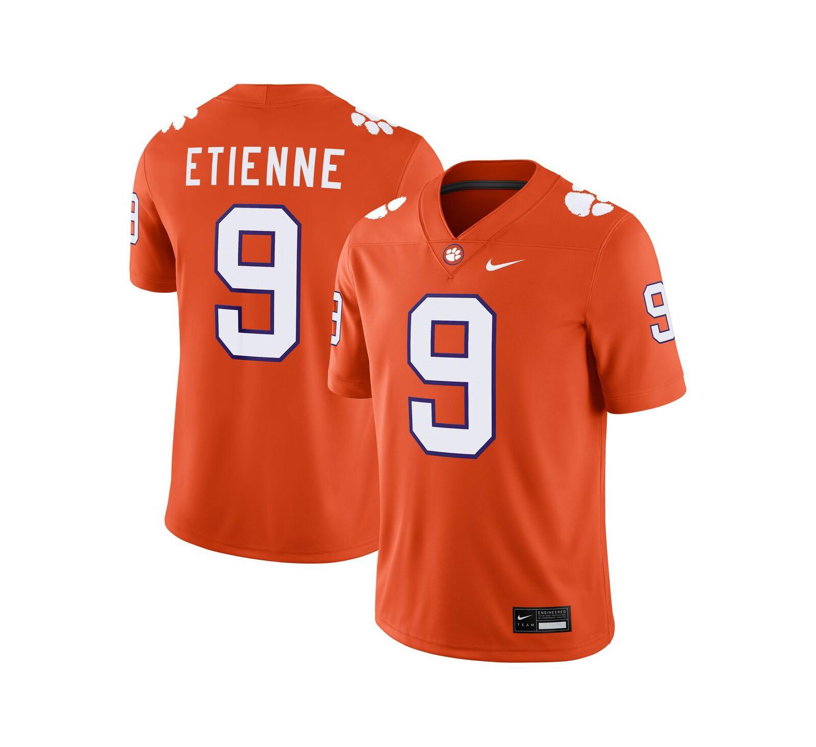 Nike Men's Travis Etienne Orange Clemson Tigers Player Game Jersey
