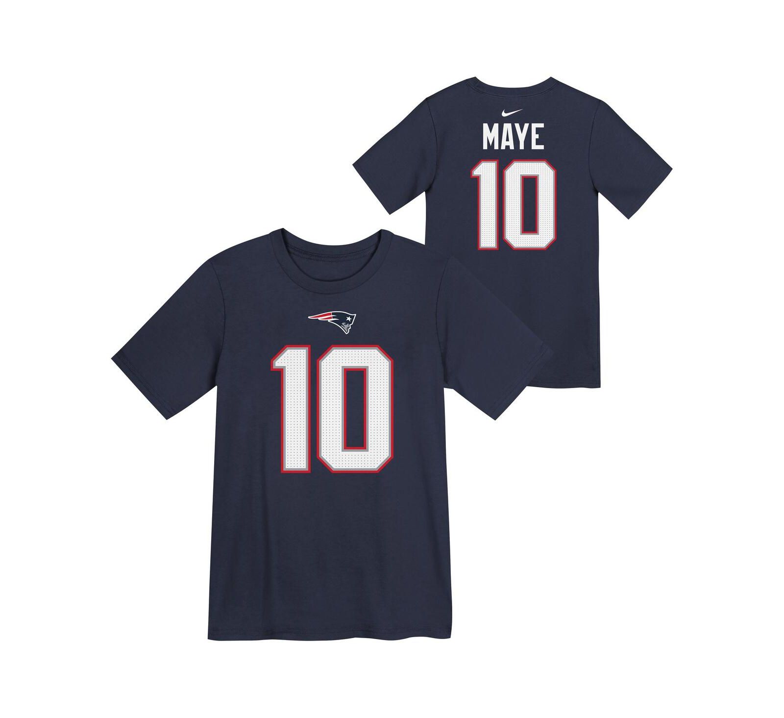 Nike Preschool Drake Maye Navy New England Patriots Player Name & Number T-Shirt