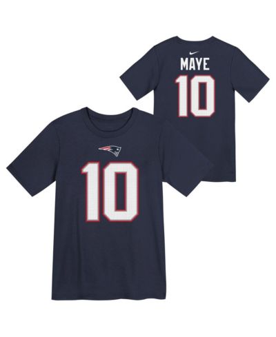 Nike детская футболка Nike Drake Maye Navy New England Patriots Player Name & Number T-Shirt