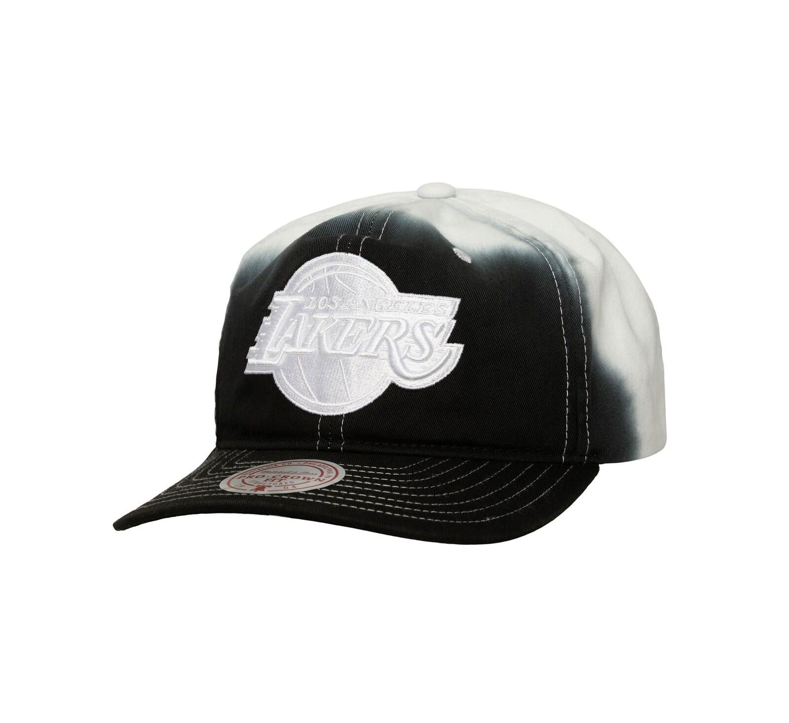 Мужская кепка Mitchell & Ness Los Angeles Lakers Dip Dye Pro Crown, черная и белая
