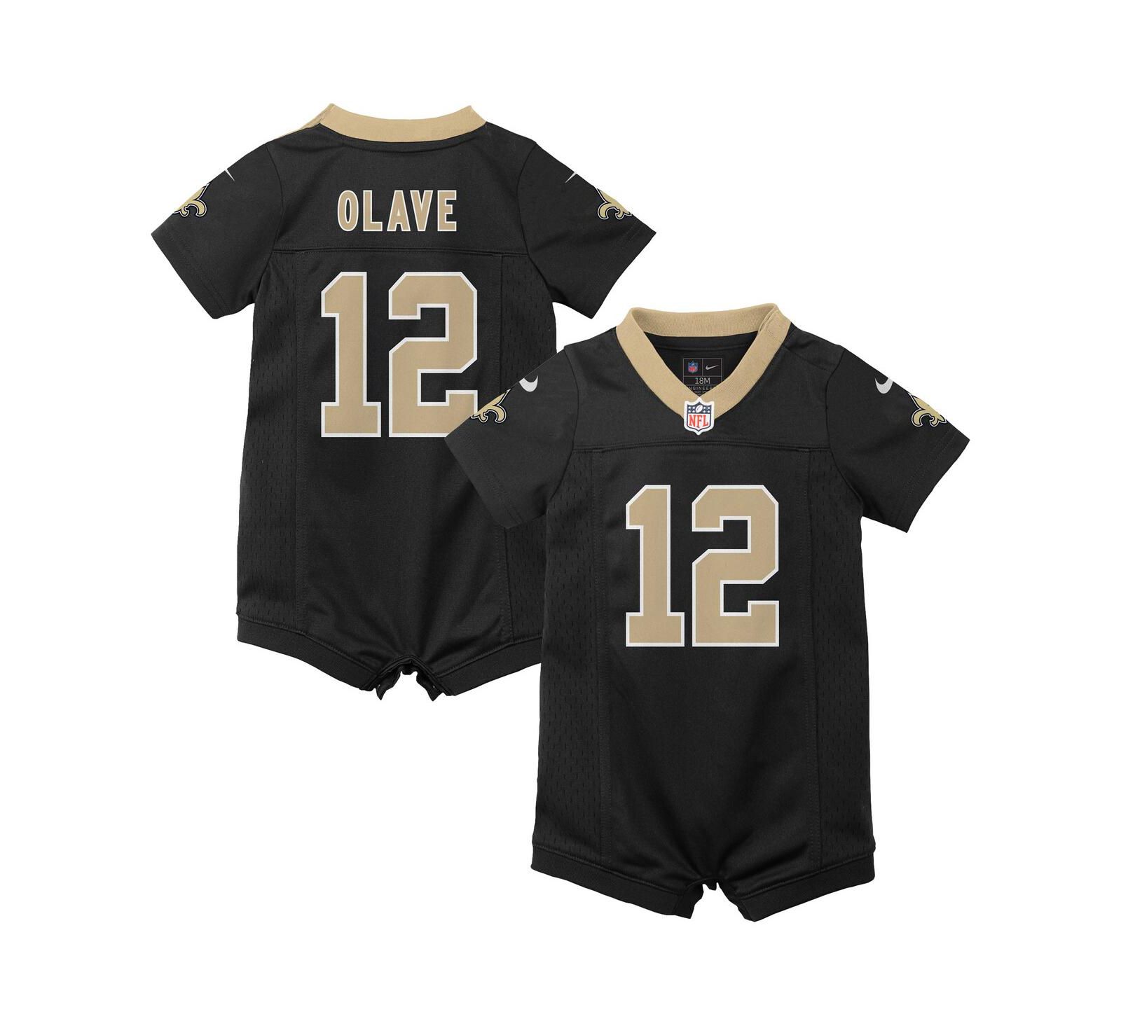 Детский комбинезон Nike Chris Olave Black New Orleans Saints Game для мальчиков и девочек