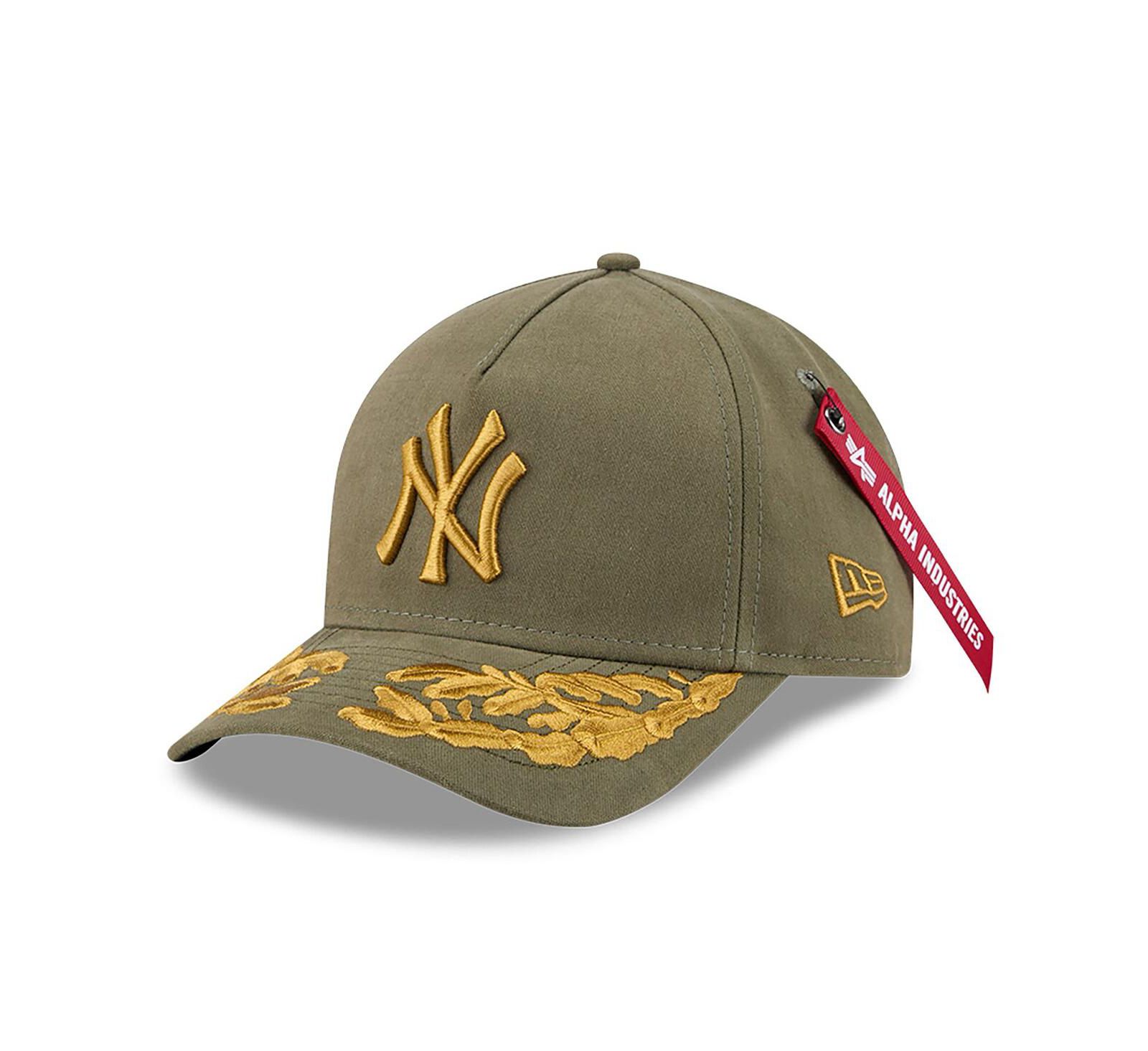New Era x Alpha Industries Мужская кепка New York Yankees A-Frame 9FORTY регулируемая, оливковая